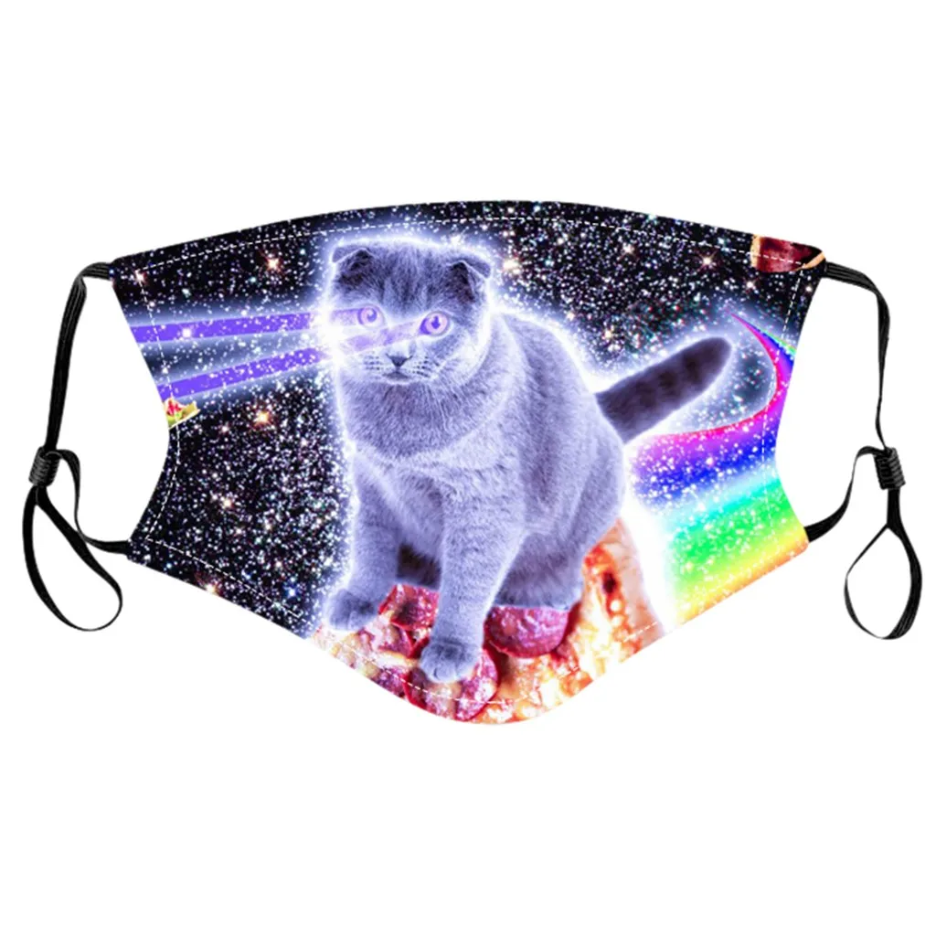 

Printing Mouth Face Mask Adult Mouth Masks Mascaras Cats Printed Cotton Mask Sunscreen Comfortable And Washable Adult Mask
