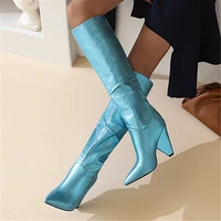 2021new women boots pointed toe stiletto high heels boots sexy knee high boots women nightclub boots big size 34 45