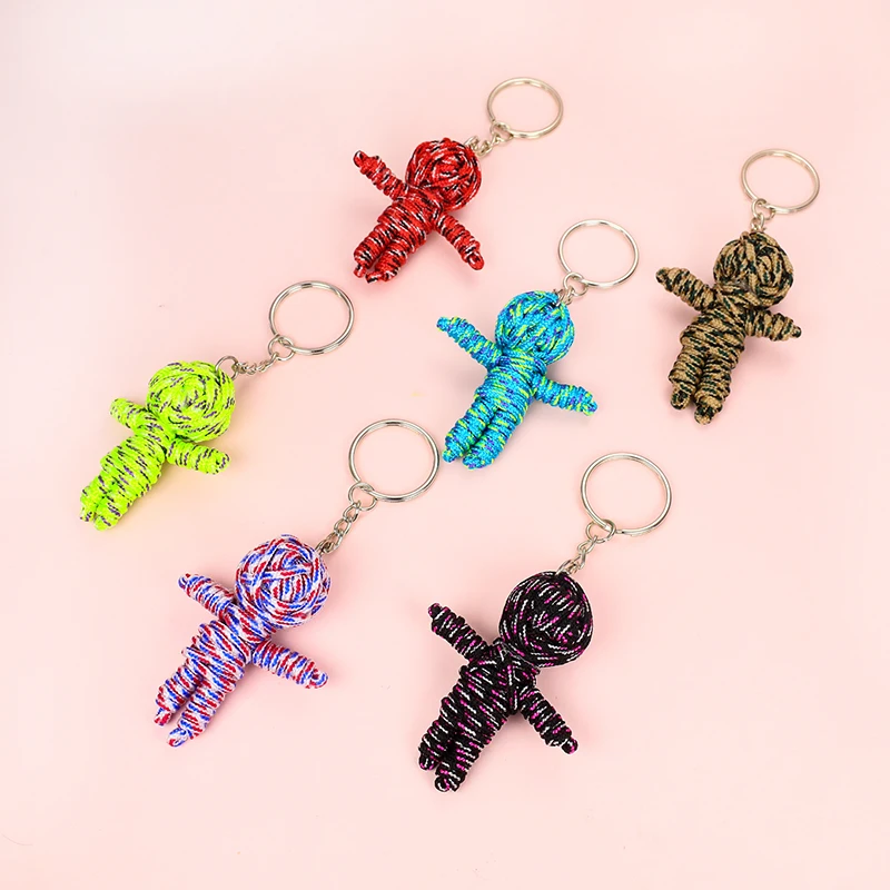 

Dark cute little mummy gift key ring creative hand woven rope small puppet keychain pendant lady bag small pendant accessories