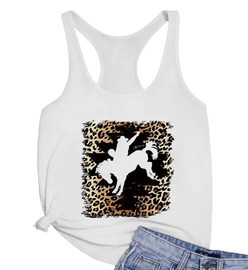 Повседневный жилет с леопардовым принтом в Западном ковбойском стиле женские