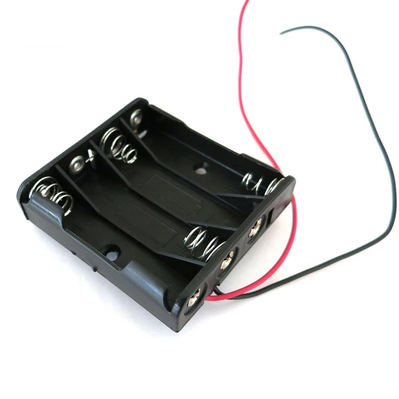 

300pcs/lot MasterFire Hard Plastic Battery Holder Storage Box Case For 4 X AAA Batteries Shell With Wire Leads