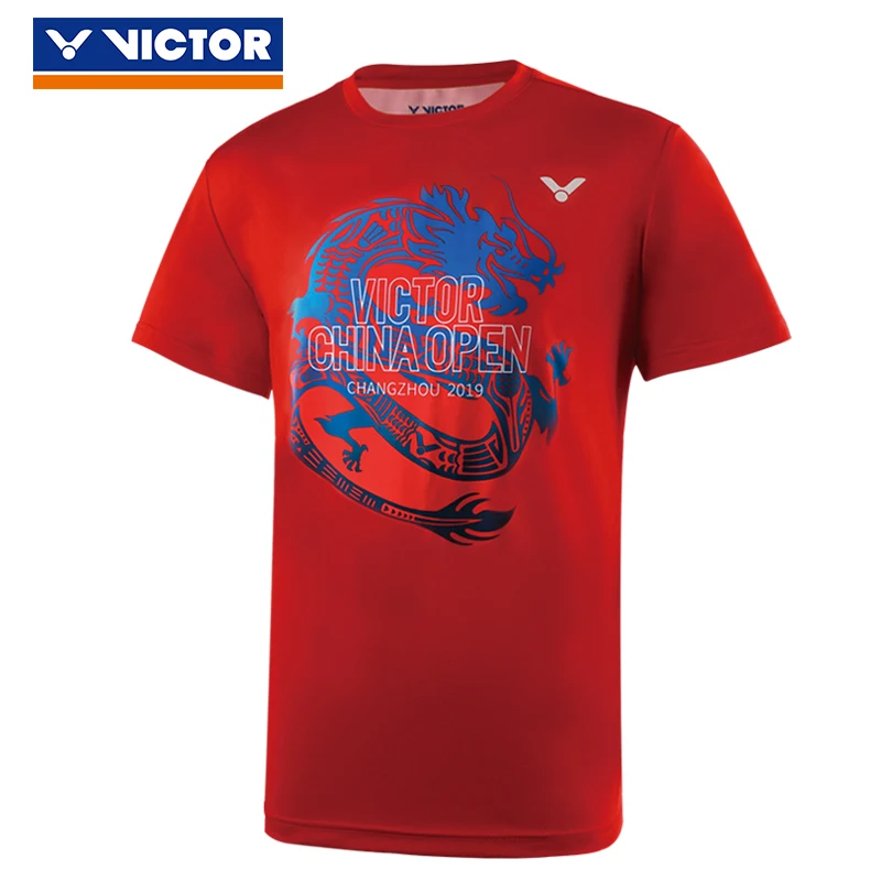 Рубашки для бадминтона VICTOR China открытая памятная Футболка дышащая