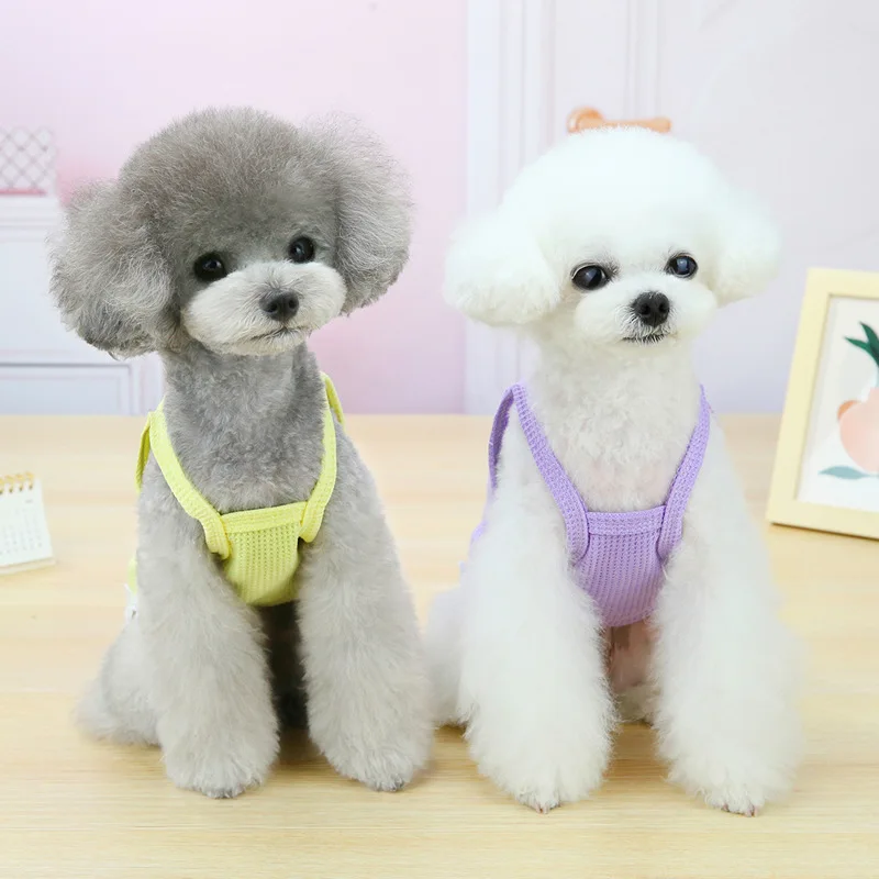 

Pet Clothes Dog Clothes Spring and Summer Thin Yellow Chick Suspenders Skirt Teddy Dog Clothes Pet Clothes Dog Short Skirts