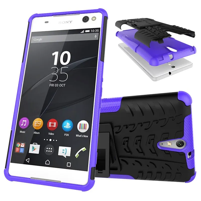 UPaitou сверхмощный Гибридный чехол для sony Xperia XA2 XA1 Plus XA Ultra L2 C5 X XZ2 XZ1 Compact Armor чехол XZ Premium Dual Cover - Цвет: Фиолетовый