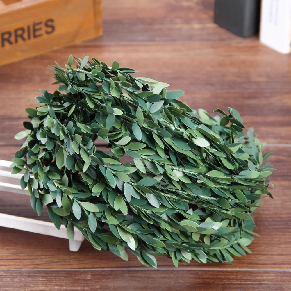 Garland Tree Decoration Wire Rattan PVC Leaves Natural Decor Hand Wreath | Дом и сад