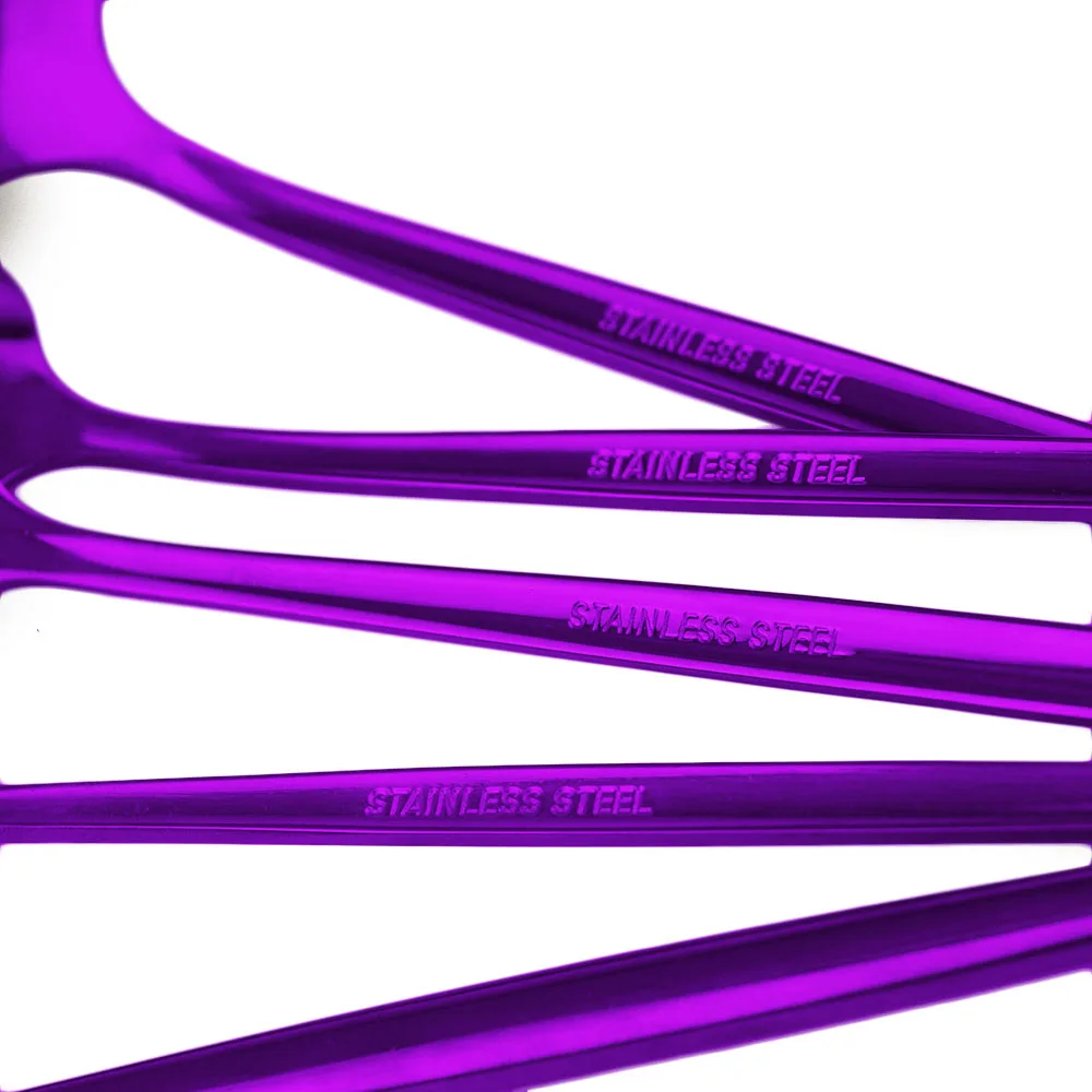 New 5pcs/20pc Dessert Dinnerware Set Purple Stainless Steel Cutlery Knife Fork Spoon Flatware | Дом и сад