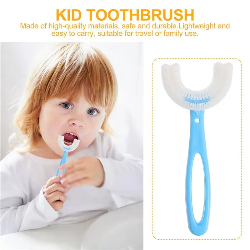 

4Pcs Kids Toothbrushes U-Shape Toothbrushes Kids Oral Cleaning Brushes Convenient U-Shaped Tooth Brushes For children
