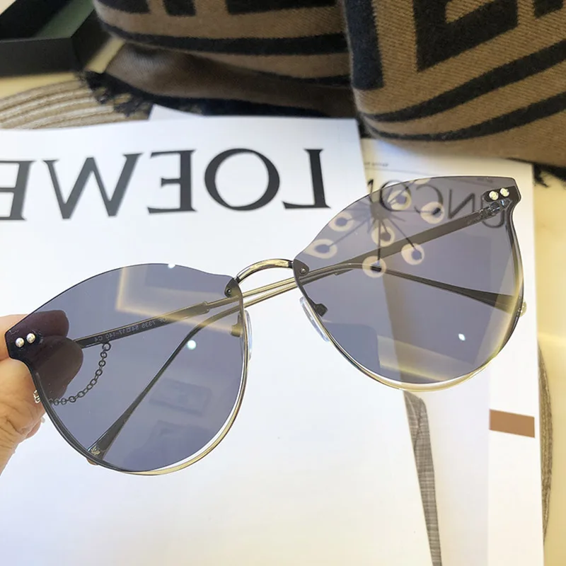 

Top Qulity New Trendy women's Round Sunglasses Metal 2020 New Shades Fashion Luxury Brand Cat Eye Sunglasses Female Lady Eyewear