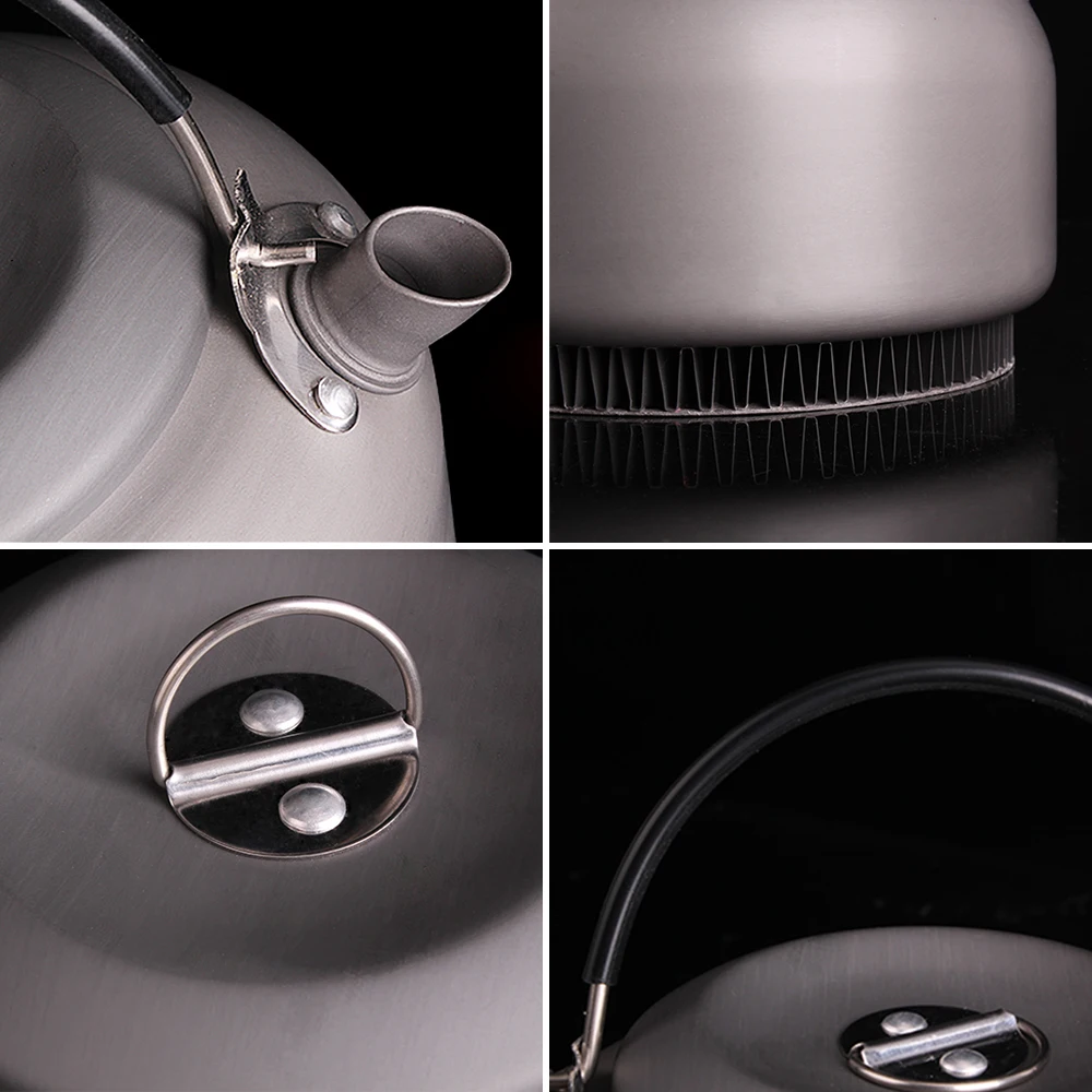 1.4L чайник из алюминиевого сплава походный с титановыми чашками кофейник для