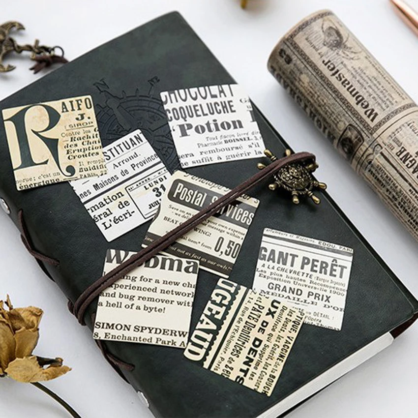

40Packs Wholesale Nostalgic Newspaper Decorative Stickers Scrapbooking DIY Diary Album Stick Lable free shipping 4CM