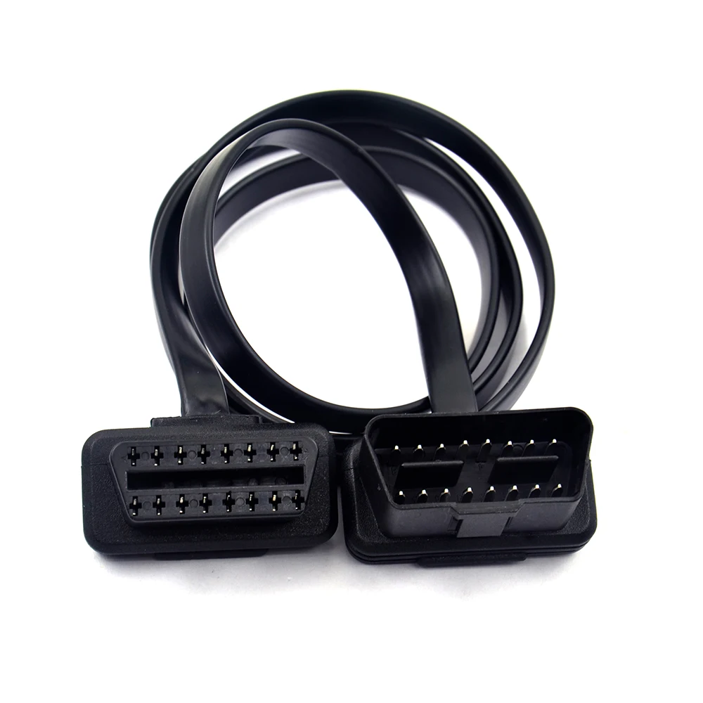 1 в 2 Преобразованный кабель OBD2 плоский Удлинительный с 16-контактным штекером на *