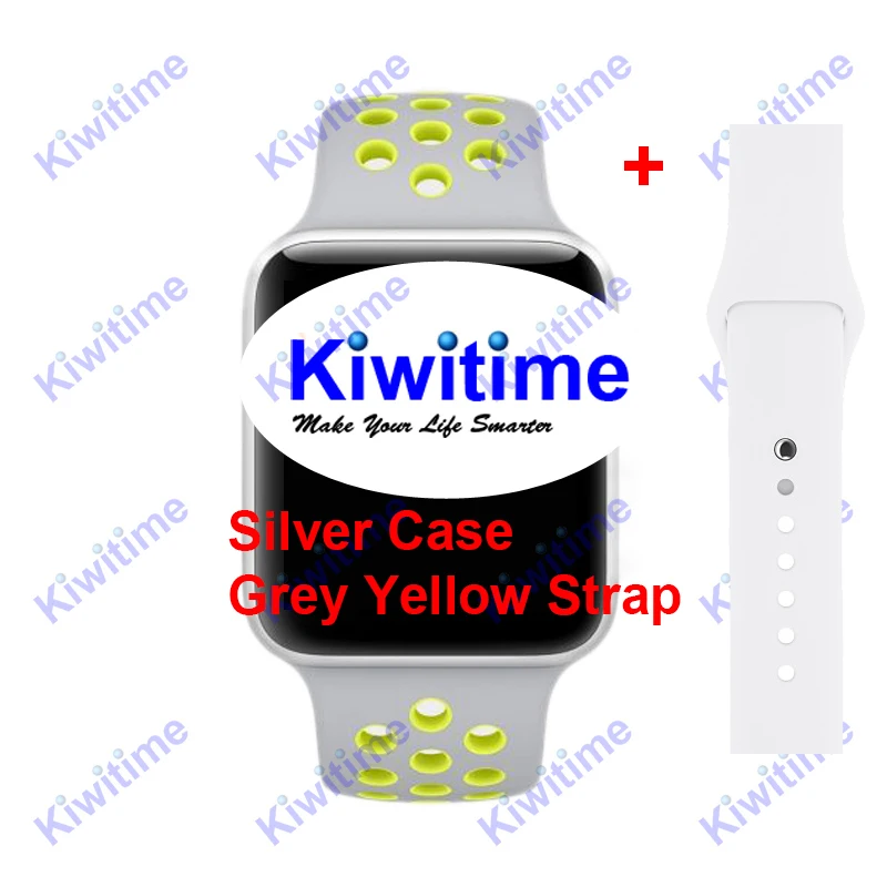 Grey Yellow KIWITIME IWO 11 Pro gps Смарт часы 44 мм монитор сердечного ритма серии 5 Спортивные умные часы для Apple iOS 9 10 iPhone 8 Android телефон - Цвет: Grey Yellow