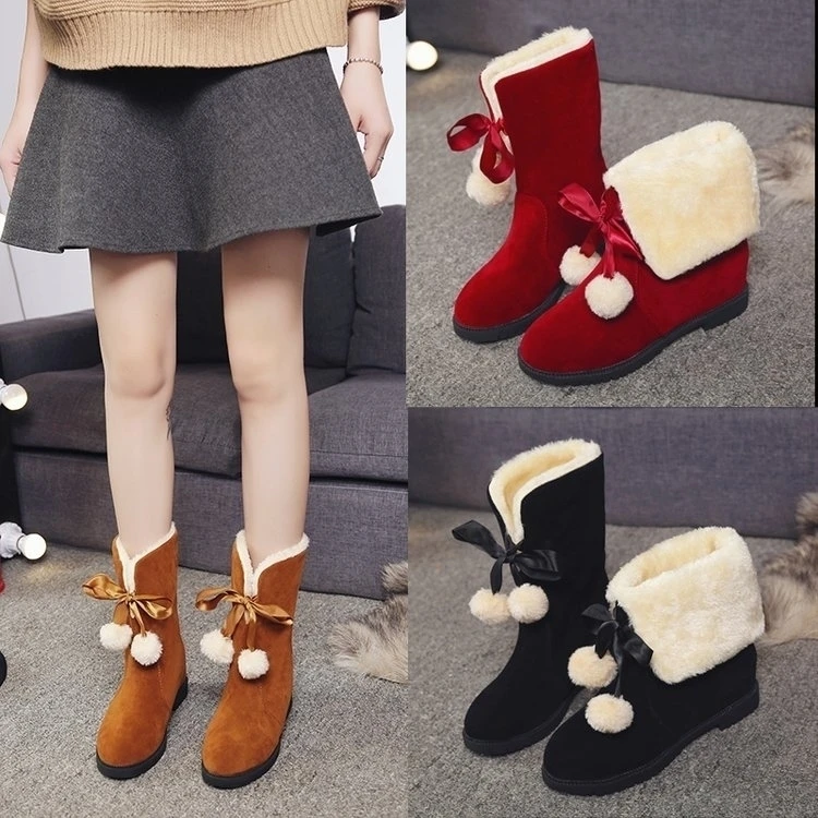 

2021women's Mao Mao Shoes Fall/winter Fashion Warm Cotton Shoes Wear Short Boots Increase Flat-bottom Anti-slip Students' Shoes