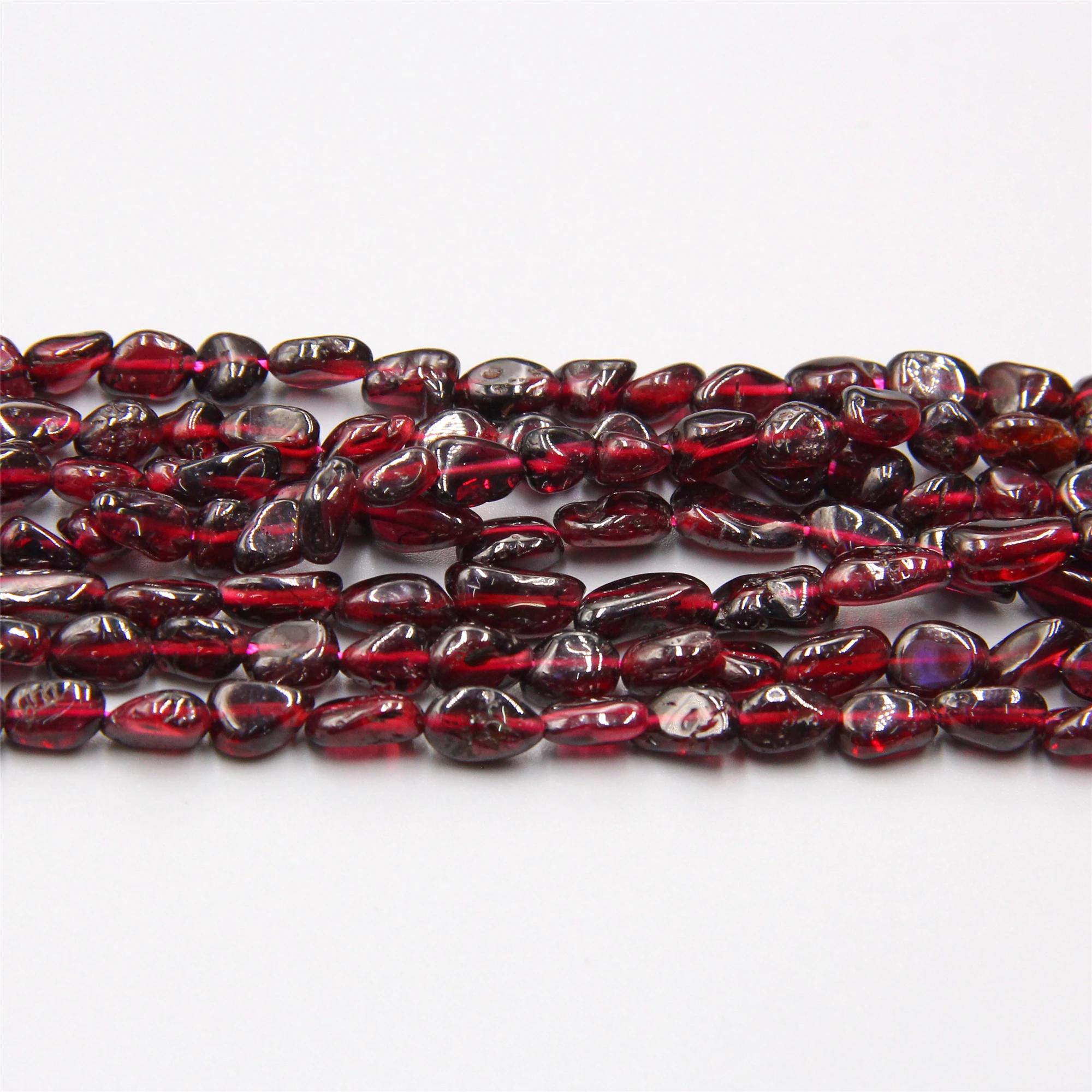 

Wholesale Natural pebble Red Garnet Stone beads freeform 6-7mm red loose Beads For Jewelry Making Bracelet Necklace handmade
