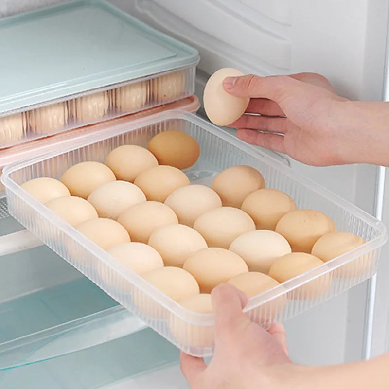 

24 Grids Egg Container Storage Box Transparent Containers For Refrigerator Arrange Kitchen Portable Plastic Household Tool