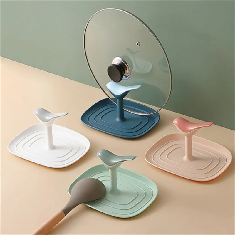 

Hot Sale Kitchen Spatula Ladle Shelf Bird Shape Spoon Rest Pot Lid Holder Rack Cover Strainer Pad Multifunction Stand Containers