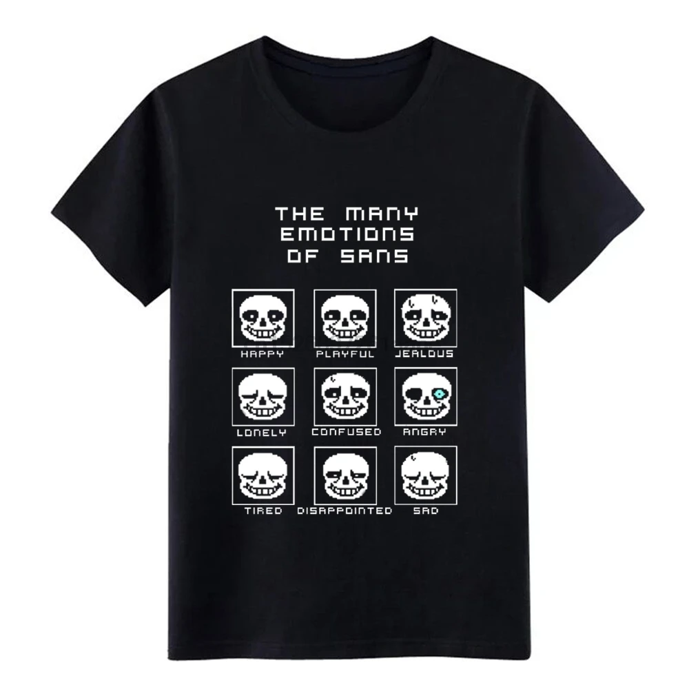 

the many emotio ns of sans undertale t shirt Design tee shirt O-Neck clothing Loose New Style Spring Autumn Outfit shirt