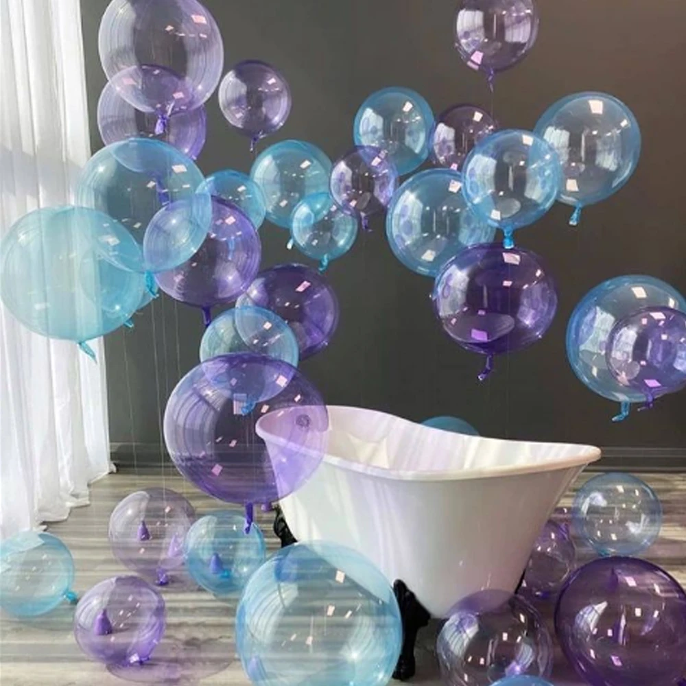 5 шт. 10/18/24 дюйма прозрачные воздушные шары в форме русалки цветные украшения для