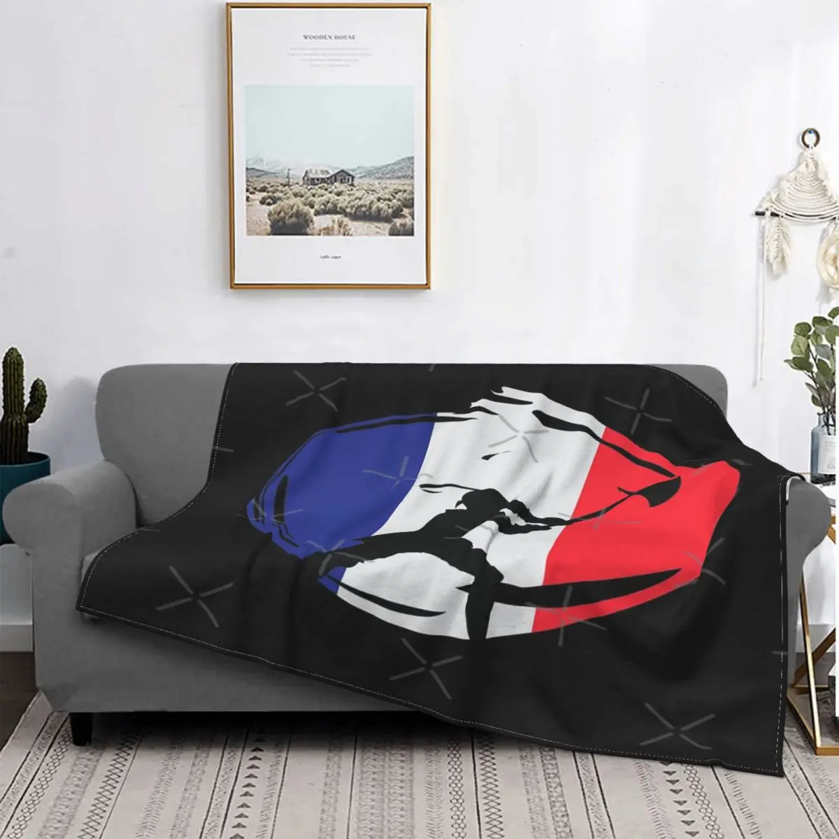 

Manta de caballero с bandera de Francia, colcha de cama a cuadros, manta de felpa de Anime, toalla de lujo para veran