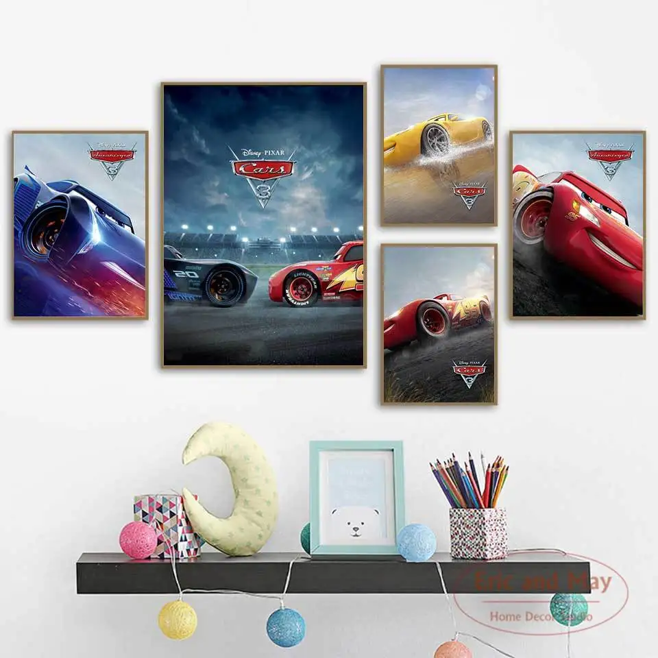 Car 3 Lightning Mcqueen Posters And Prints Modern Nordic Wall Art Printing Canvas Painting Pictures For Kids Room Decor | Дом и сад
