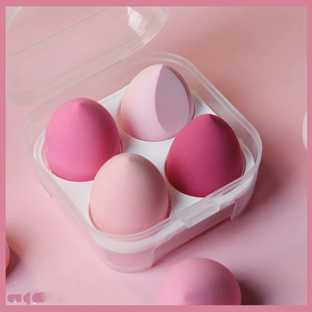4pcs Women Make Up Accessories Makeup Blender Cosmetic Puff Makeup Sponge Foundation Powder Purple Sponge Beauty Tool