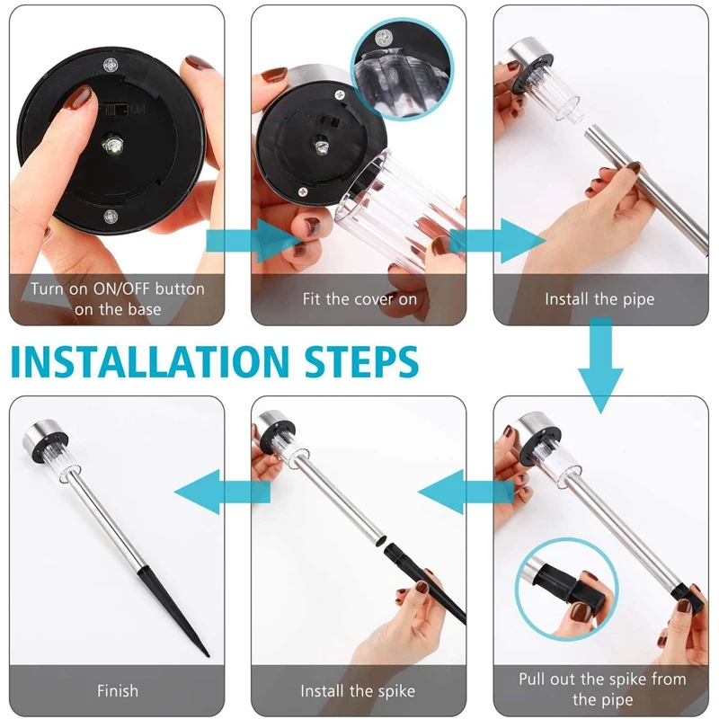 

Solar Lights Outdoor, 10 Pack Solar Pathway Lights Outdoor, Waterproof, LED Landscape Garden Lights Solar Powered