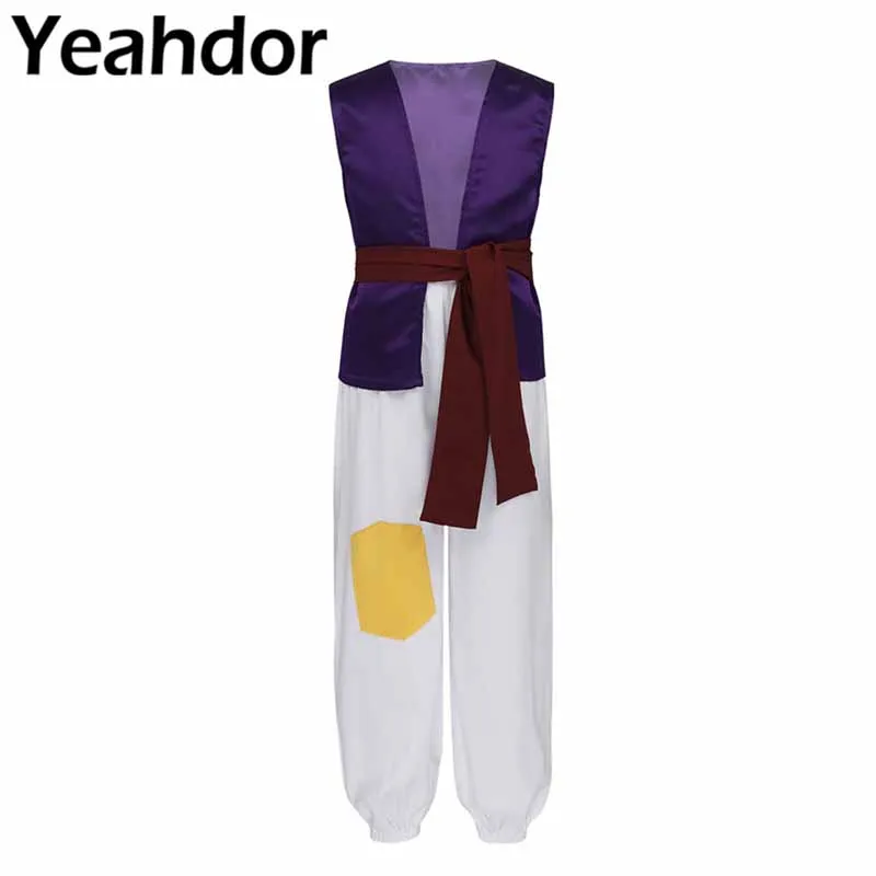 Детский маскарадный костюм для мальчиков арабский принц жилет без рукавов топы и