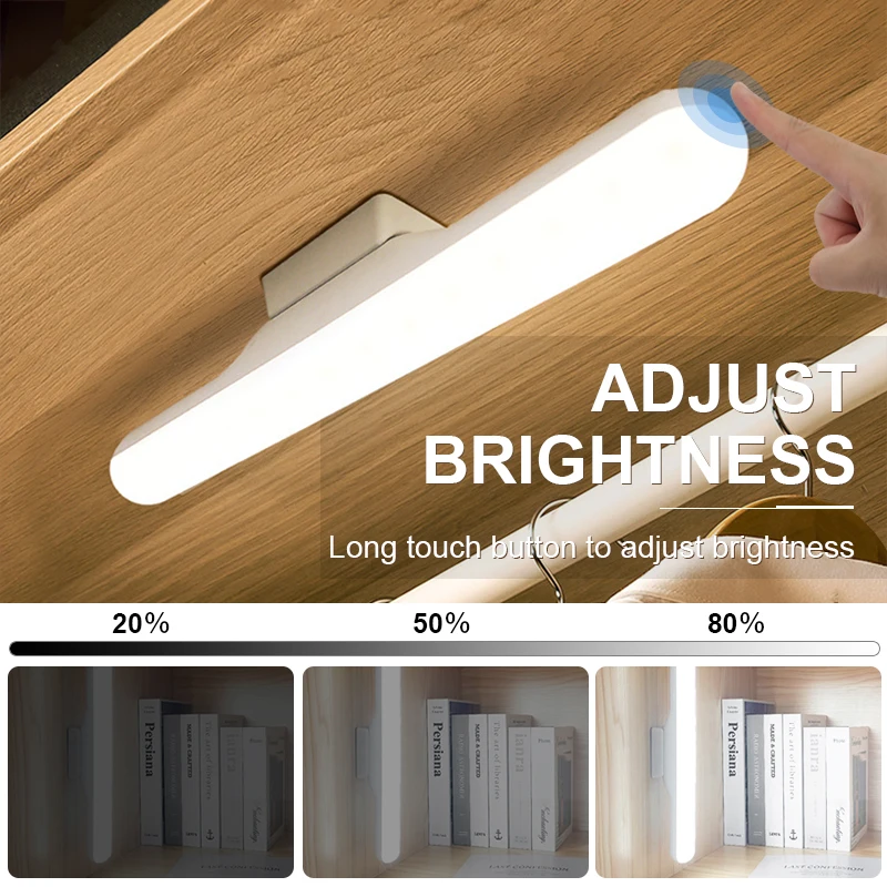 

2021 New USB Chargeable LED Table Lamp Hanging Magnetic Night lights Adjust brightness Desk Lamp Cabinet Wardrobe lamp Dropship