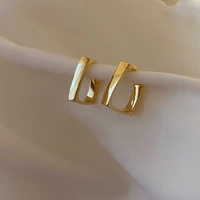 square hoop earrings gold color geometric metal circle earring 2021 trendy women jewelry fashion party accessories lady gift