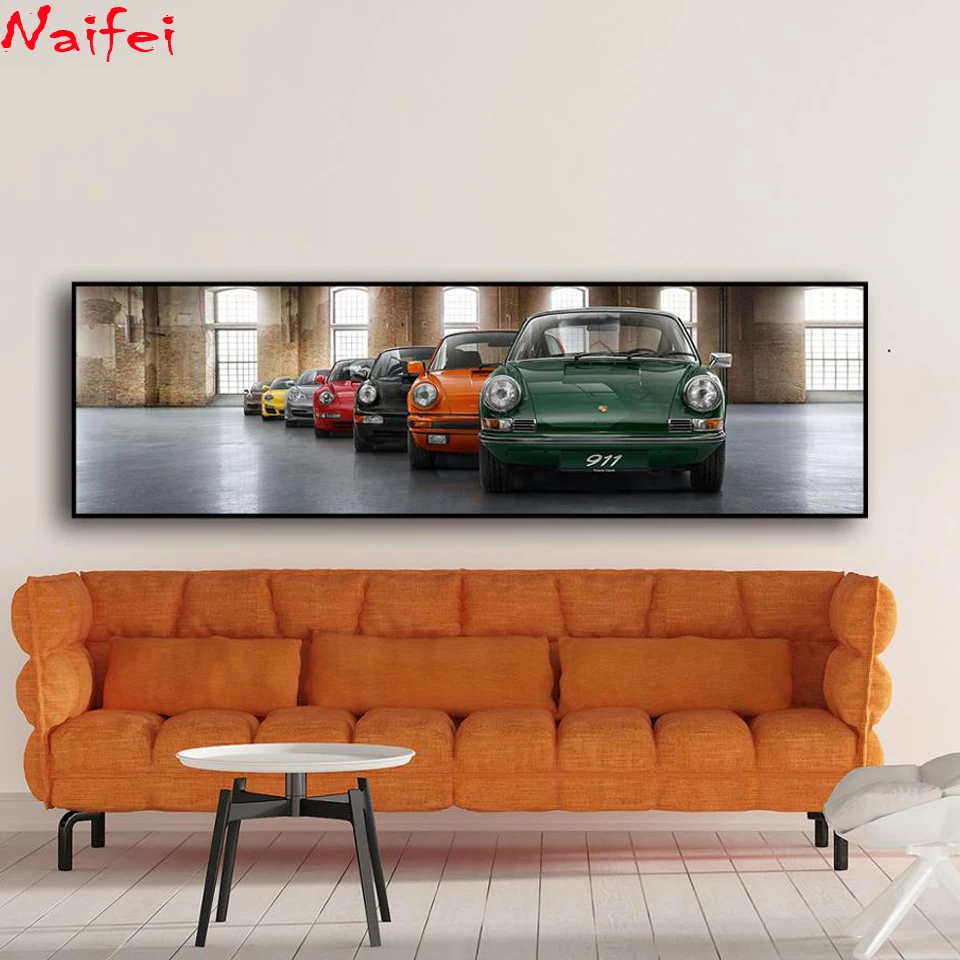 Алмазная картина в стиле ретро с изображением спортивного автомобиля Hot Rod