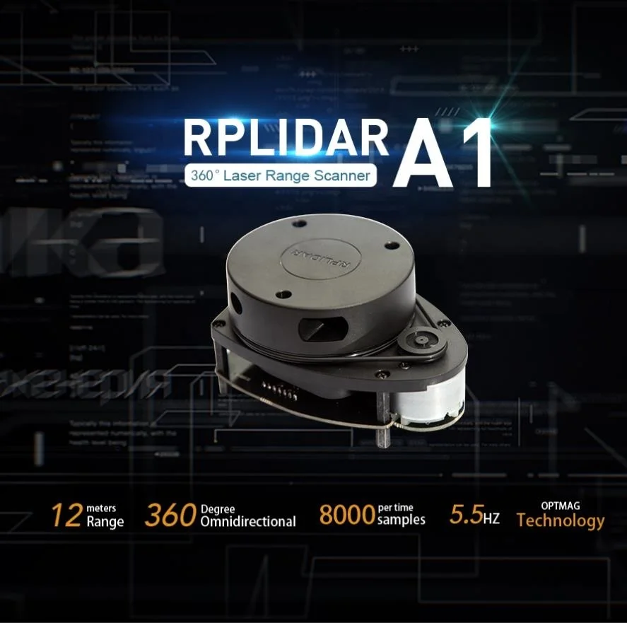 Бесплатная доставка сенсор для роботов 360 градусов 2D лазерный RPLIDAR A1M8 12 метров