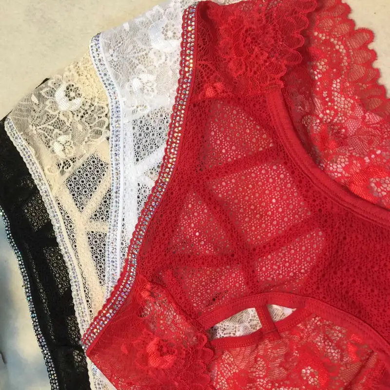 Panties for Woman Underwear Sexy Lace Breathable Soft rhineston Lingerie Female Briefs Panty Transparent Women's Underpants