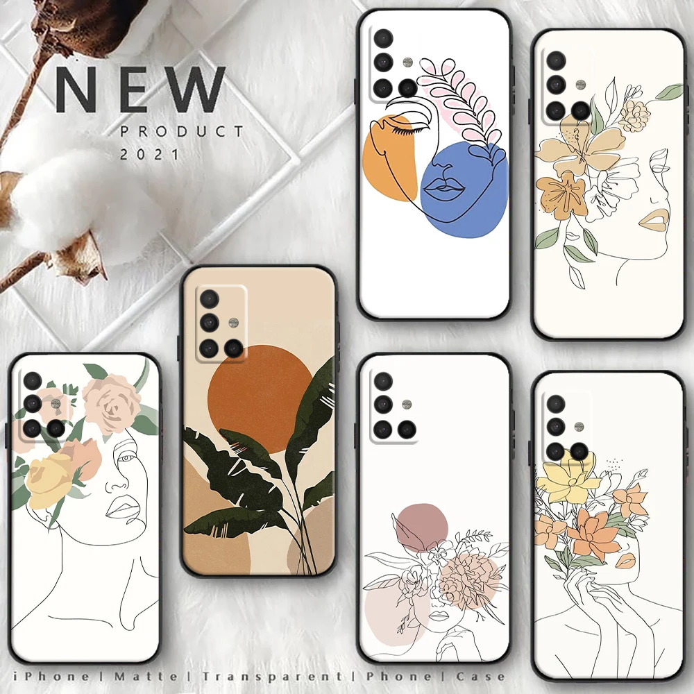 

Simplicity Phone Case For Samsung Galaxy A51 A52 A71 A72 4G 5G For A51 A71 A52 A72 Soft TPU Cases Leaves Smart Funda Back Cover