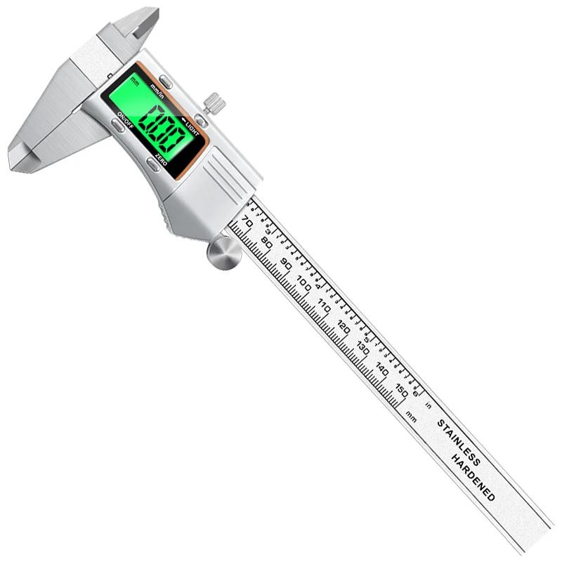 

Stainless steel metal shell digital caliper 0-150mm measuring tool color display