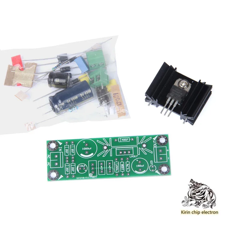 

1pcs / lot kit parts. Single set LM317 linear buck adjustable voltage rectifier filter power board