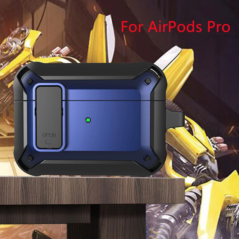 

Armor For Airpods 3 Pro 2 1 Cases[Secure Lock]Rugged Protector Cover Men Protector Case Cover with Carabiner for Airpods 3 Case