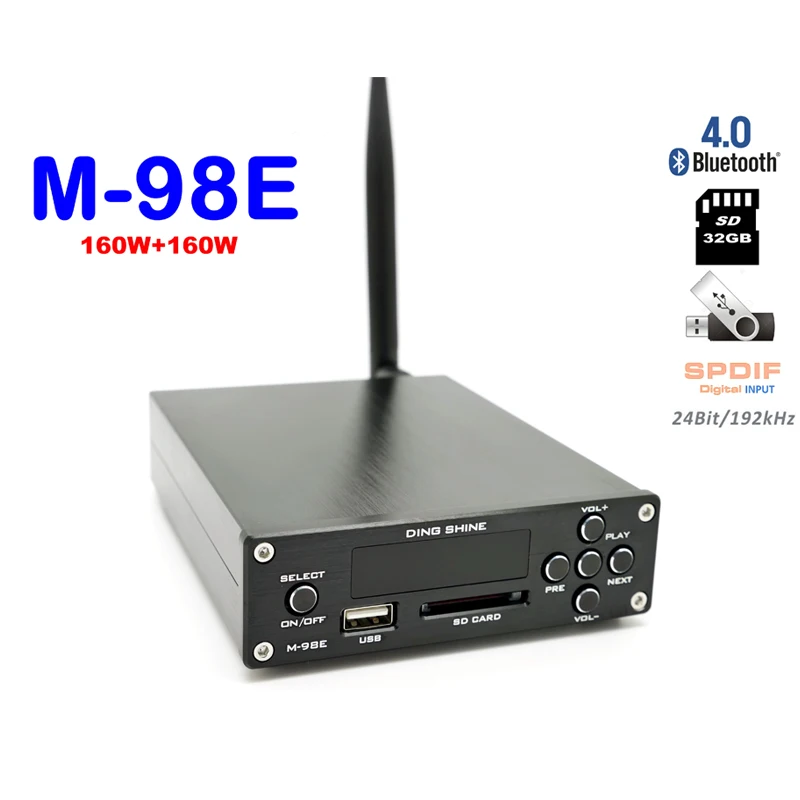 Bluetooth усилитель KYYSLB DC12 32 В 160 Вт * 2 TDA7498E 4 0|Усилители мощности| |