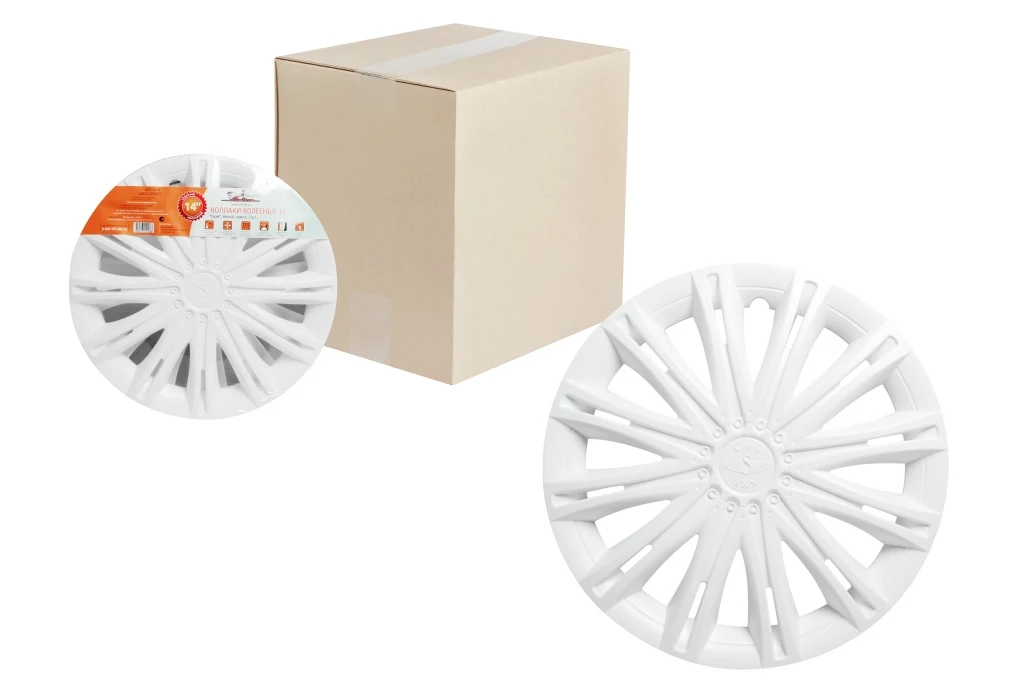 Колпаки колесные 14&quot &quotСкай&quot белый компл. 2 шт. AIRLINE AWCC 14 12|Колпаки на колеса| |