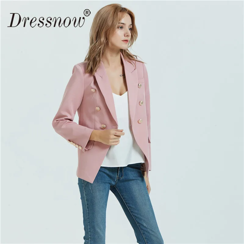Dressnow Модный женский бледно-розовый приталенный силуэт Блейзер Женский весенний
