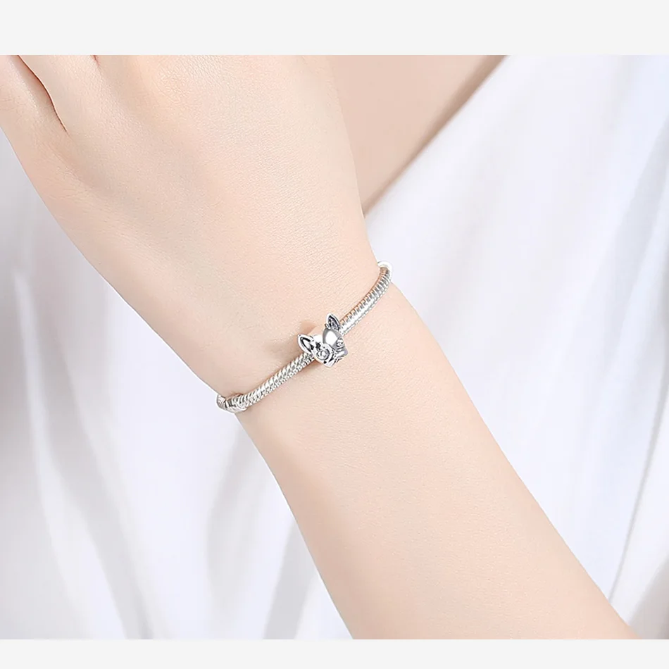 925 пробы, серебряные подвески, бусины, подходят к оригиналу Pandora, очаровательный браслет, божья коровка, кошка, собака, бусины Минни, для рукоделия, для изготовления женских ювелирных изделий