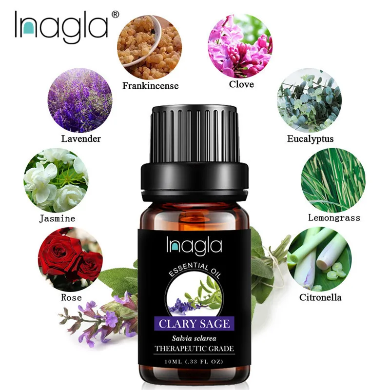 Inagla 10 мл эфирные масла для клерного шалфея 100% чистые натуральные ароматерапии