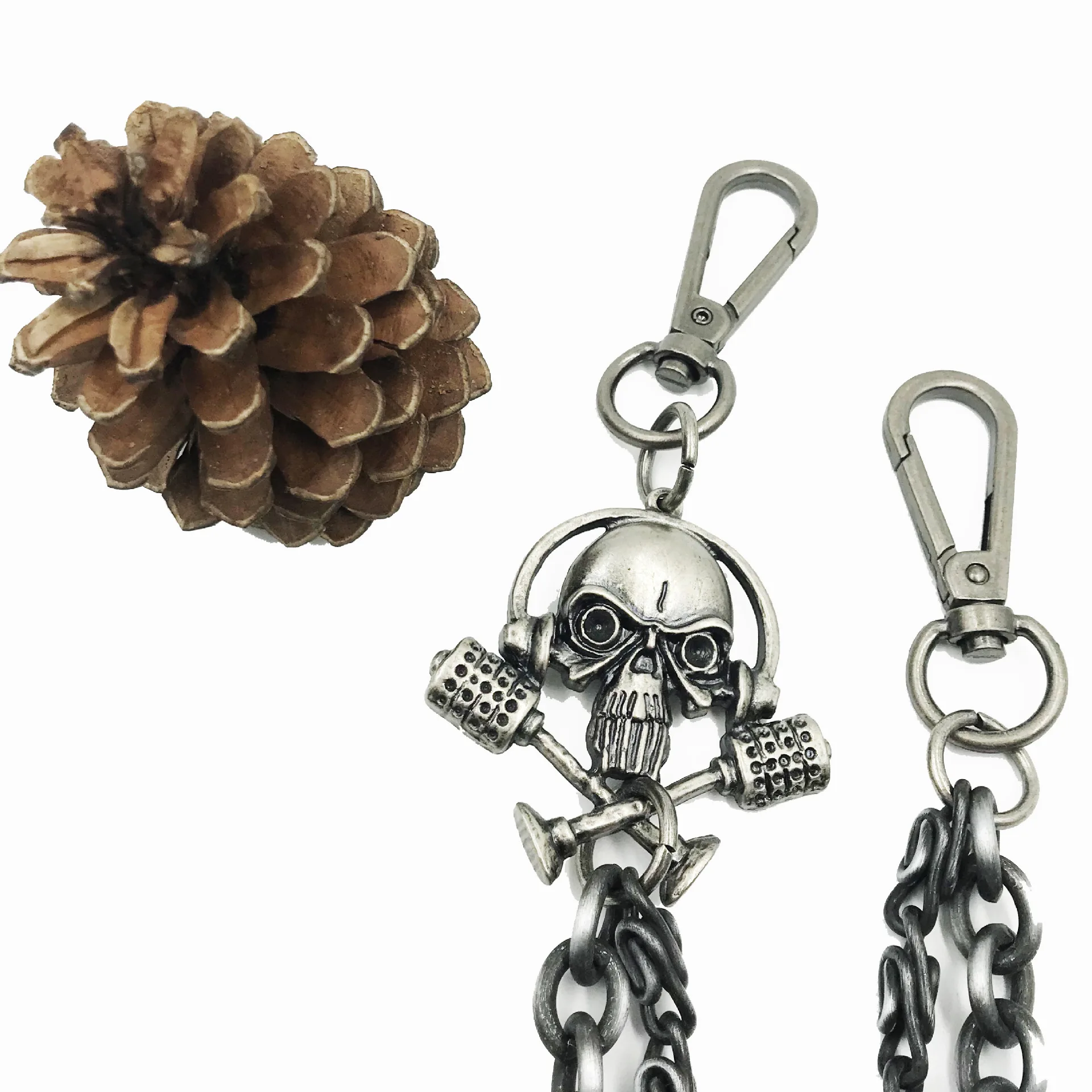 Череп прямые джинсы мужской кошелек цепи Серебряный призрак в стиле панк рок хип