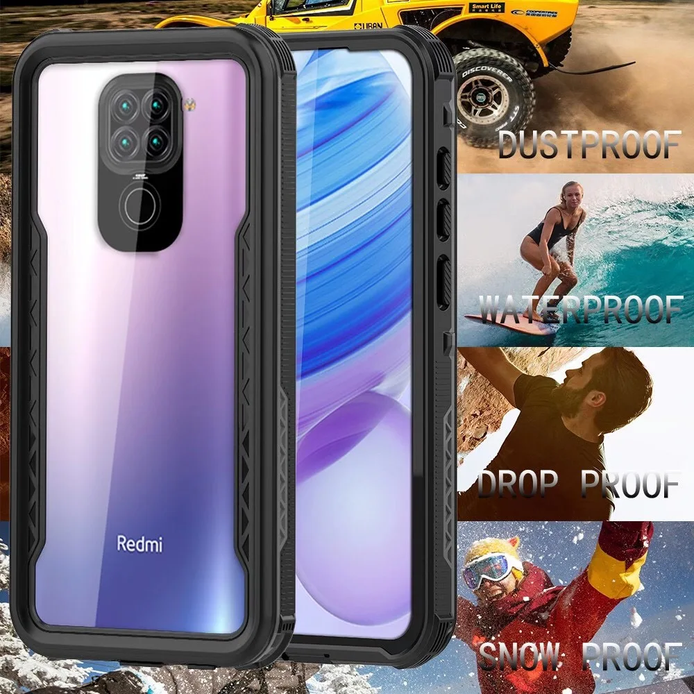 

IP68 Waterproof Case Cover for Xaiomi Redmi Note 9 Outdoor Summer Swimming Shockproof Case for Redmi Note 9 Pro Smartphone
