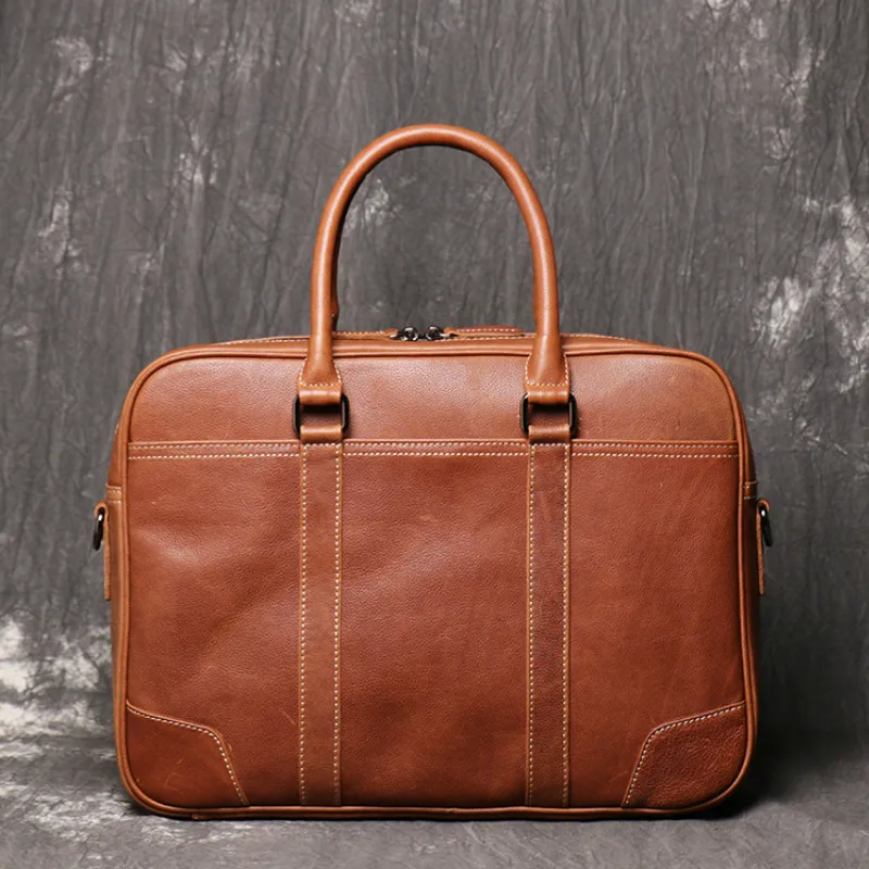 

Портфель мужской из натуральной воловьей кожи, сумка-мессенджер на плечо для ноутбука, деловая Дизайнерская Сумка для документов A4