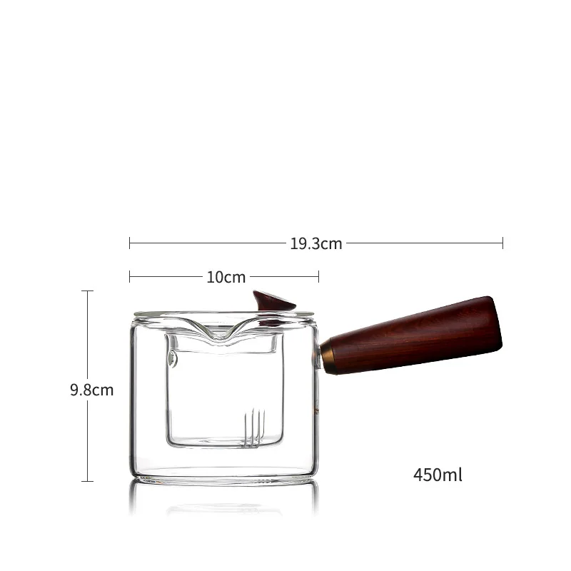

High Temperature Resistance Glass Tea Kettle Creative Black Tea Pot With Handle Puer Flower Tea Jug Tea Set