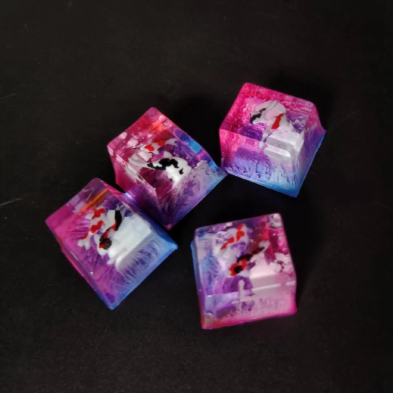 2020 New Backlit Key Cap For Cherry MX Mechanical Koi Fish Resin Artisan Keycaps 1U for Keyboard Decorate Office School Suppily | Игрушки и