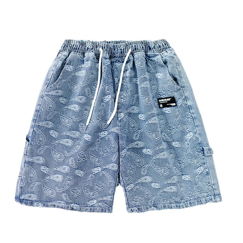 

UNCLEDONJM Cashwew Hip hop jeans shorts men designer jeans for men summer men clothing Baggy denim short jeans trousers UC09