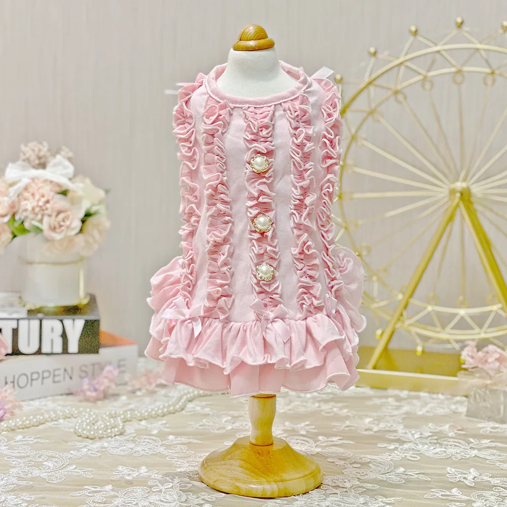 Розовый зеленый Цвета одежда с принтом в виде собак для девочек на весну лето