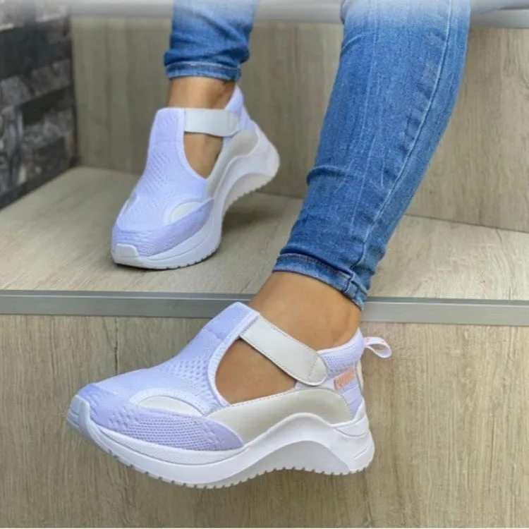 

Newly Sneakers Women Breathable Shoes New Design 2020 Casual Platform Wedge Fashion Sneaker With Flat Casual Shoes 35-43