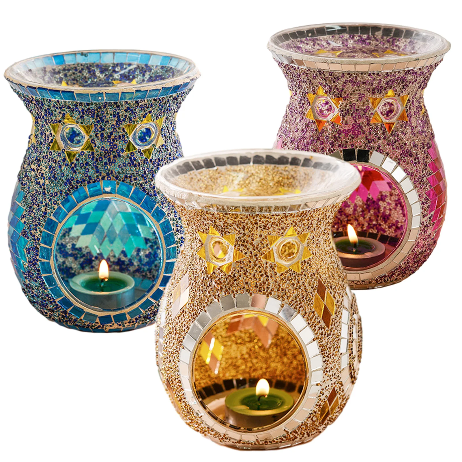 

Colorful Turkish Aromatherapy Table Lamp Glass Material Vintage Home Dining Table Exquisite Decor For Home Office #W0